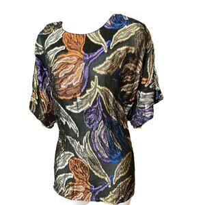 Vintage metallic floral rare find top